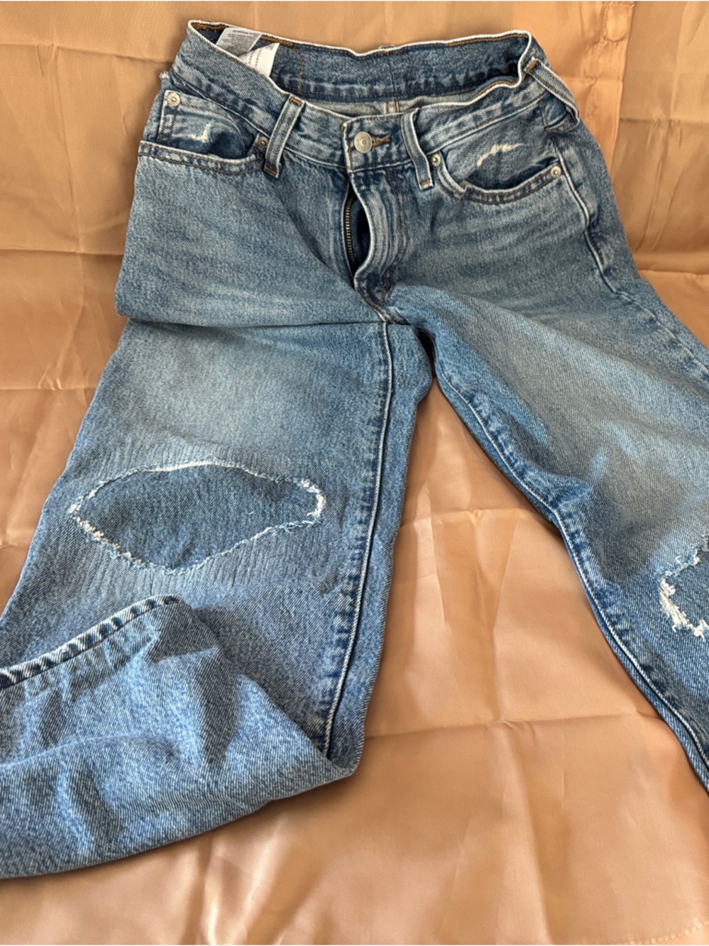 Levi’s Light Blue Women's patched Distressed Jeans